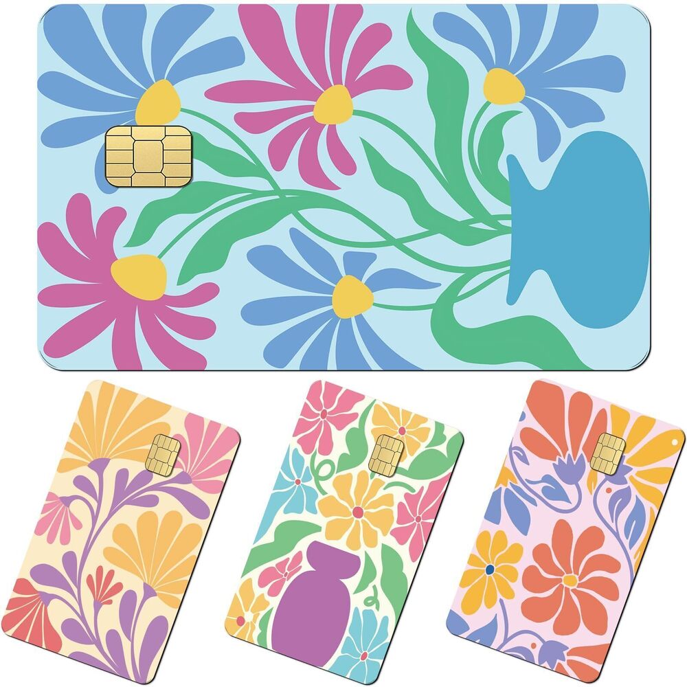 1012 Matisse Flower Credit Card Skin - 4 Pcs Boho Henri Matisse Floral